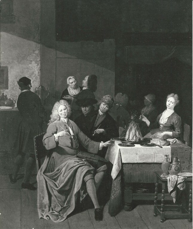 00103 Interior with Figures Smoking and Drinking