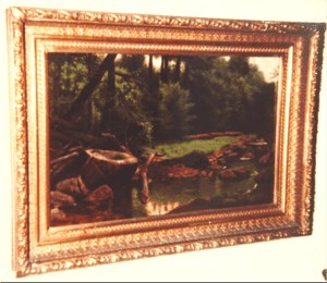 1850's Oil on Canvas, Untitled Lush Forest Scene image