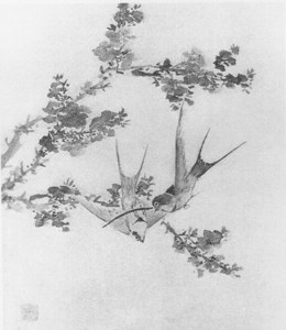 Album of Plants, Animals and Birds: Peach Blossoms and Swallows image