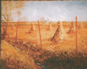 Amish Corn Stalks - Red Steel Poles image