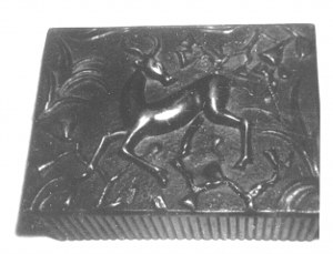 Bronze Box Depicting Deer in Relief Design image
