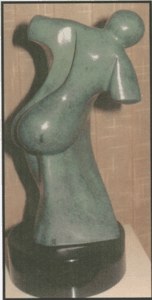 Bronze Figure Painted Green image