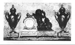 Bronze Mantel Clock and Vase image