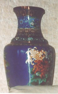 Chinese Vases with Yellow, Red, and Green Flowers image