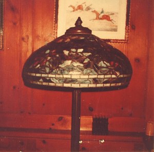 Dome Shaped Tiffany Lamp with Lower Double Border image