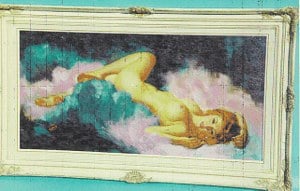 Earl Moran Painting of Nude Woman Reclining image
