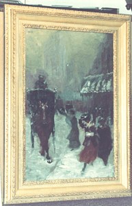 Hailing a Carriage in the Snow image