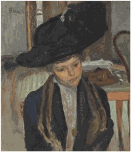 Jeune Femme au Chapeau Noir image