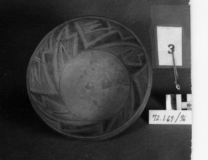 Native American Bowl, Black on White Polychrome image