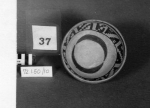 Native American Bowl, Black on White Southwest Pinto Polychrome image