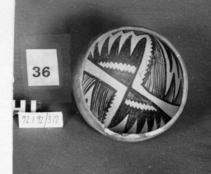 Native American Bowl, Southwest Black on White Gila Polychrome image