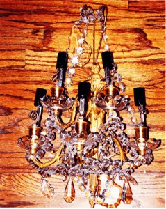 Pair of Gilt and Crystal Sconces image