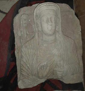 Palmyra Funerary Sculpture of a Woman with Child image