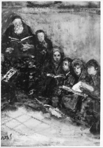 Rabbi with Children in Rabat image