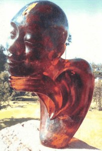Red Glass and Resin Bust image