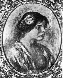Renior Painting of Young Woman in Lilac-colored Robe image