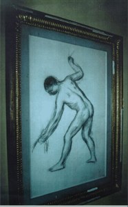 Renoir drawing of a Nude Man Standing image
