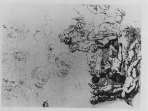 Sheet of Studies of Putti and heads (recto); Nude Male (verso) image