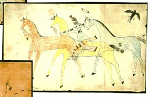 Sioux Warrior Ledger Drawing #4 image