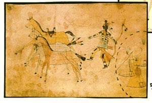 Sioux Warrior Ledger Drawing #5 image