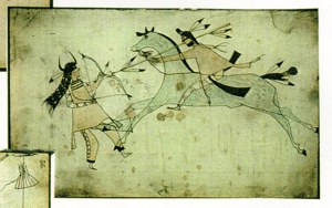 Sioux Warrior Ledger Drawing #7 image