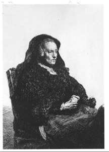 The Artist's Mother Seated at a Table, Looking Right image
