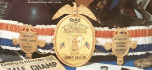 The Ring Magazine Award World Welterweight Championship Boxing Belt Trophy 1956 image