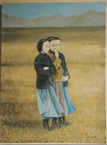 Three Amish Girls in Field image