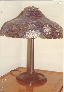 Tiffany Lamp with Flowers on Bronze Base image