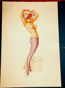 Untitled Vargas Lithograph (Nude Floral Hat) image