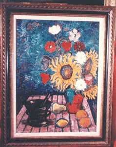Vlaicu Ionescu, Still Life, Flowers, Mortar, Fruit image
