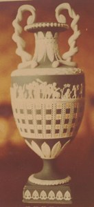 Wedgewood (blue and white colored) urn. image