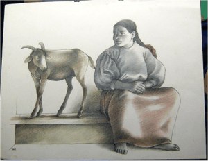 Woman with Goat image